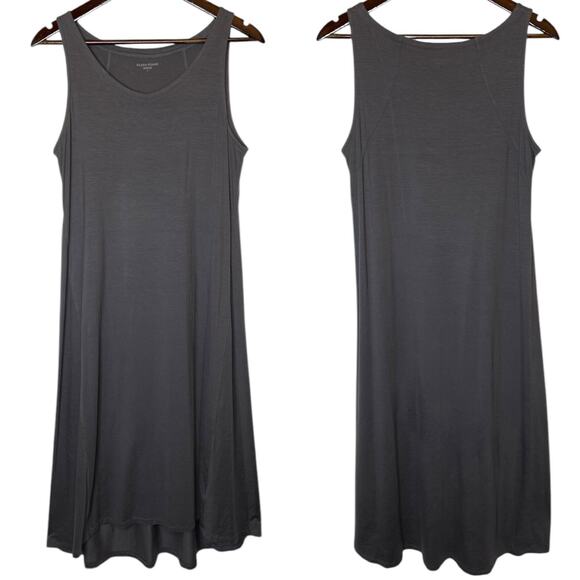 Eileen Fisher Scoop Neck High Low Midi Dress Gray Sleeveless size Small - Picture 1 of 3
